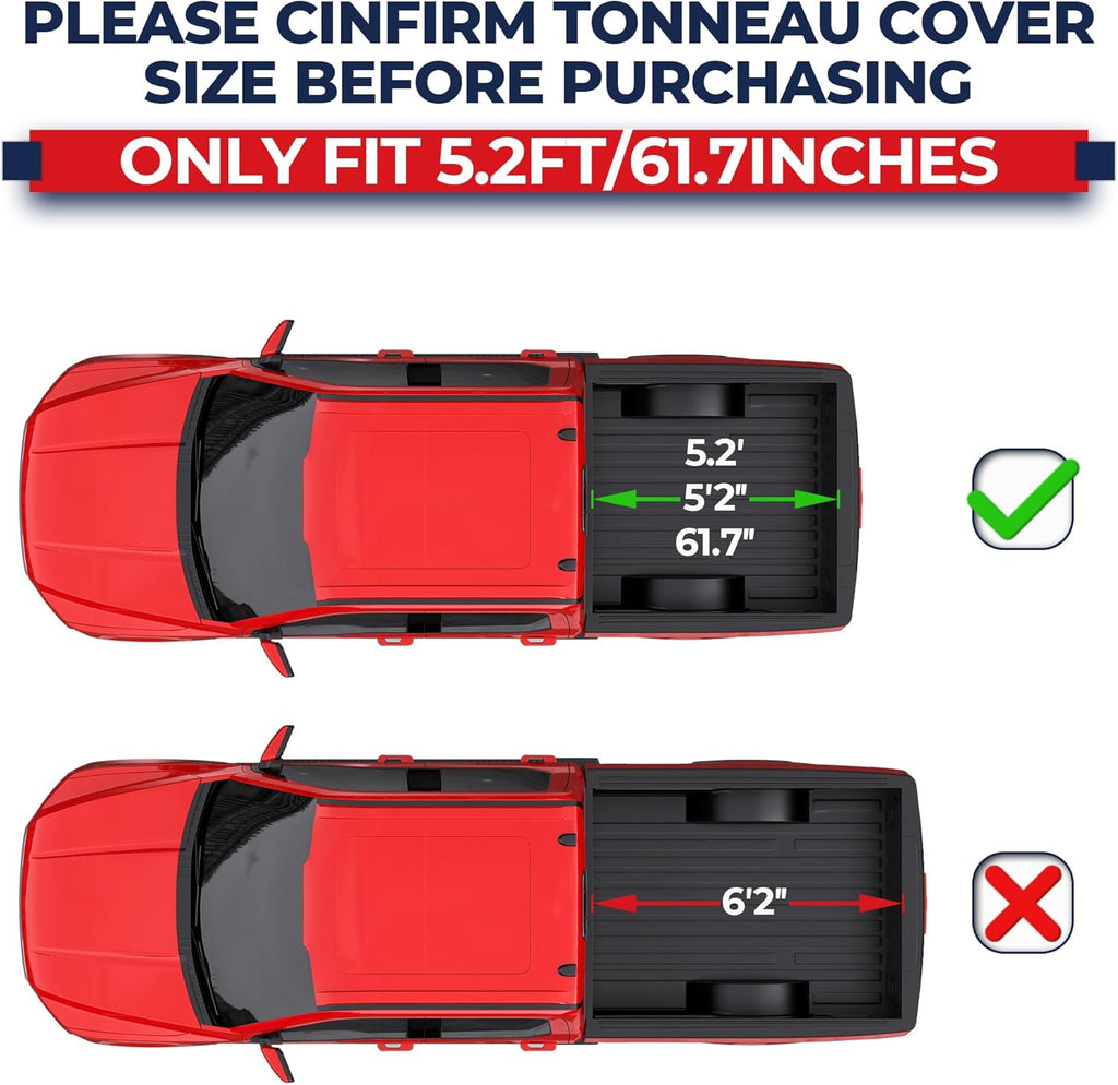 MOSTPLUS 5.5FT Quad Fold Soft Truck Bed Tonneau Cover On Top Compatible for Ford F150 2015-2025 2026 F-150 Bed Fourth Fold Styleside Bed Cover 67Inch