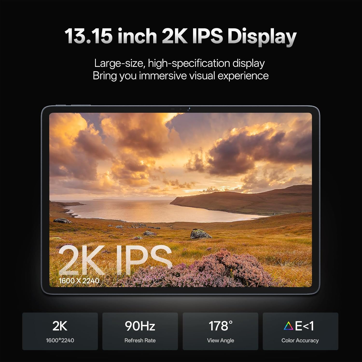 13 Inch Android 16 Tablet, 40GB+128GB+2TB Expand, 1600*2240 90Hz 𝟐𝐊 IPS Display, 11000mAh Battery+ 20W Fast Charging, Octa-Core Processor, Wi-Fi & BT5.0, GPS, Large Screen Tablet with Case