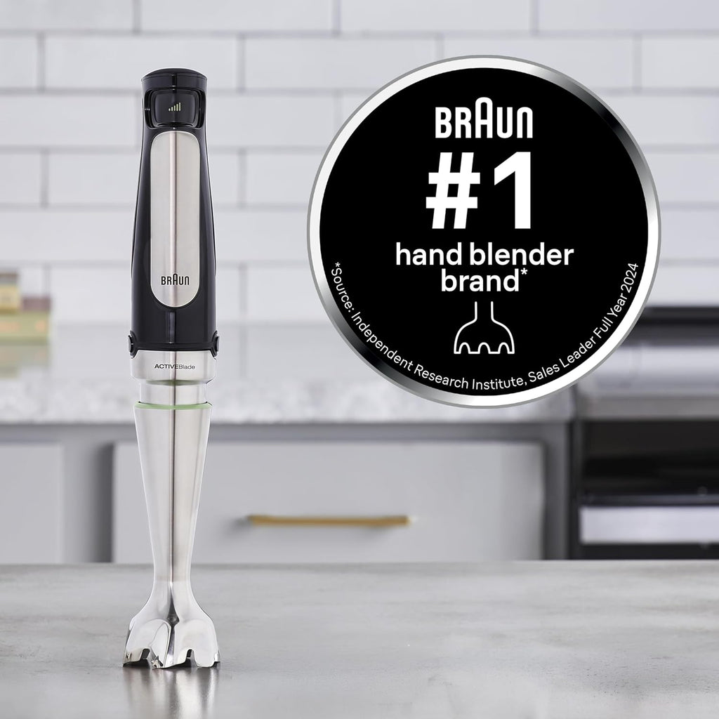 Braun MultiQuick 7 3-in-1 Immersion Blender with Food Processor – Powerful Handheld Electric Stick - Emulsifier for Chopping, Beating & Whisking - Ideal for Soup, Puree, Smoothies & More