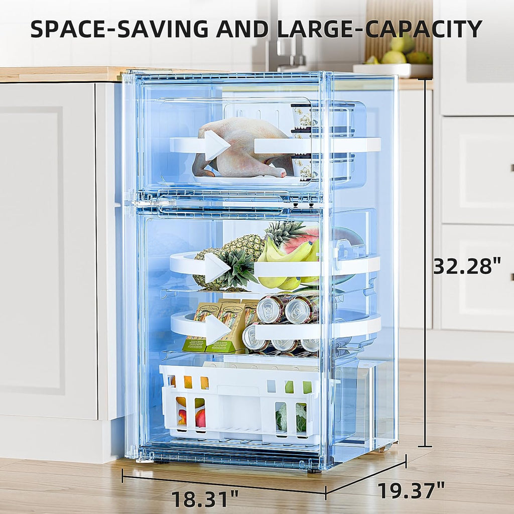 Antarctic Star Compact Refrigerator with Freezer,2 Door Mini Fridge,Adjustable Shelf,Small Fridge for Bedroom Office Dorm Kitchen,3.2 Cu.Ft.BLACK