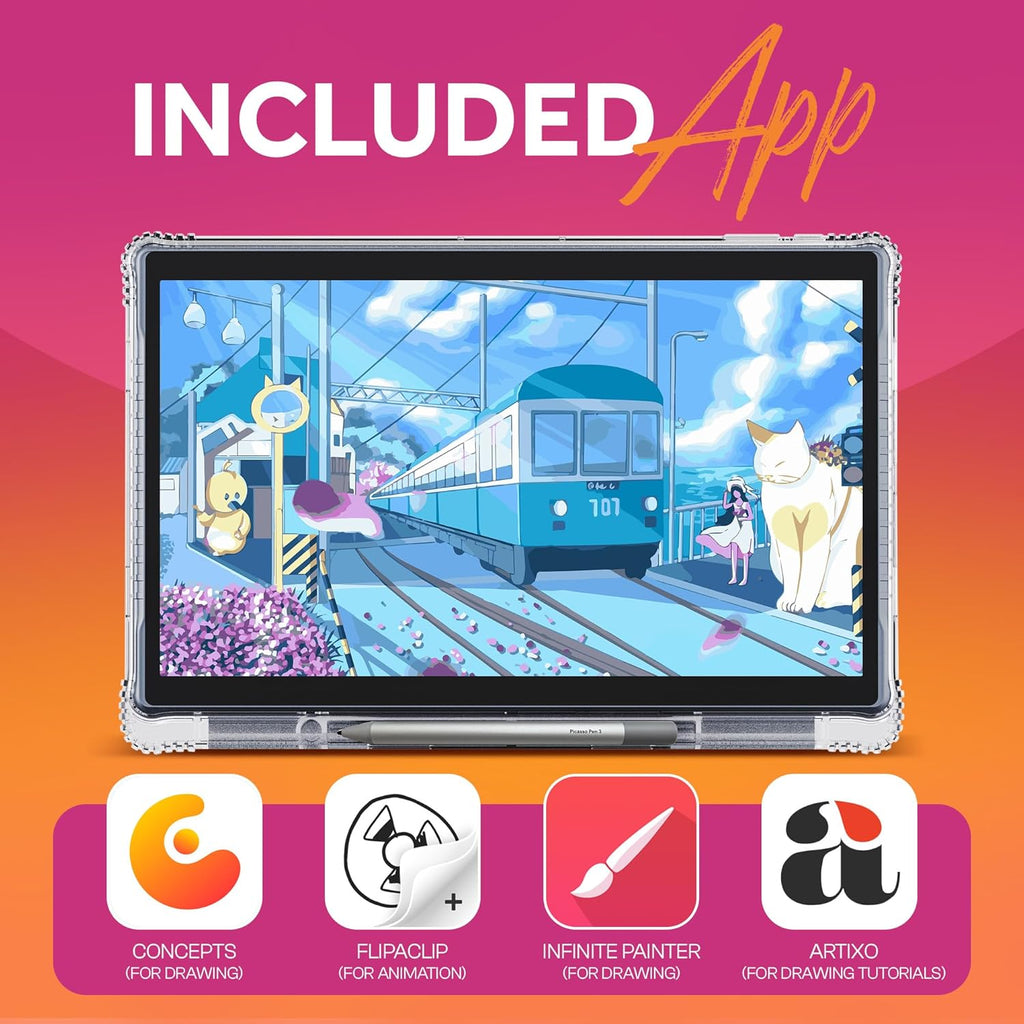 PicassoTab-X11 Standalone Drawing Tablet • No Computer Needed • Pro Drawing Apps & Tutorials • 11" Laminated 2K Screen • 4096 Pressure Stylus Pen • Portable Digital Graphic Tablet for Artists -X11