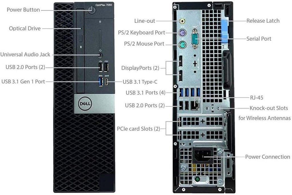 DELL Optiplex 7060 SFF Desktop Computer PC | Intel 8th Gen i7-8700 (6 Core) | 32GB DDR4 Ram 512GB NVMe M.2 SSD | Built-in WiFi & Bluetooth | Windows 11 Pro | Wireless Keyboard & Mouse(Renewed)