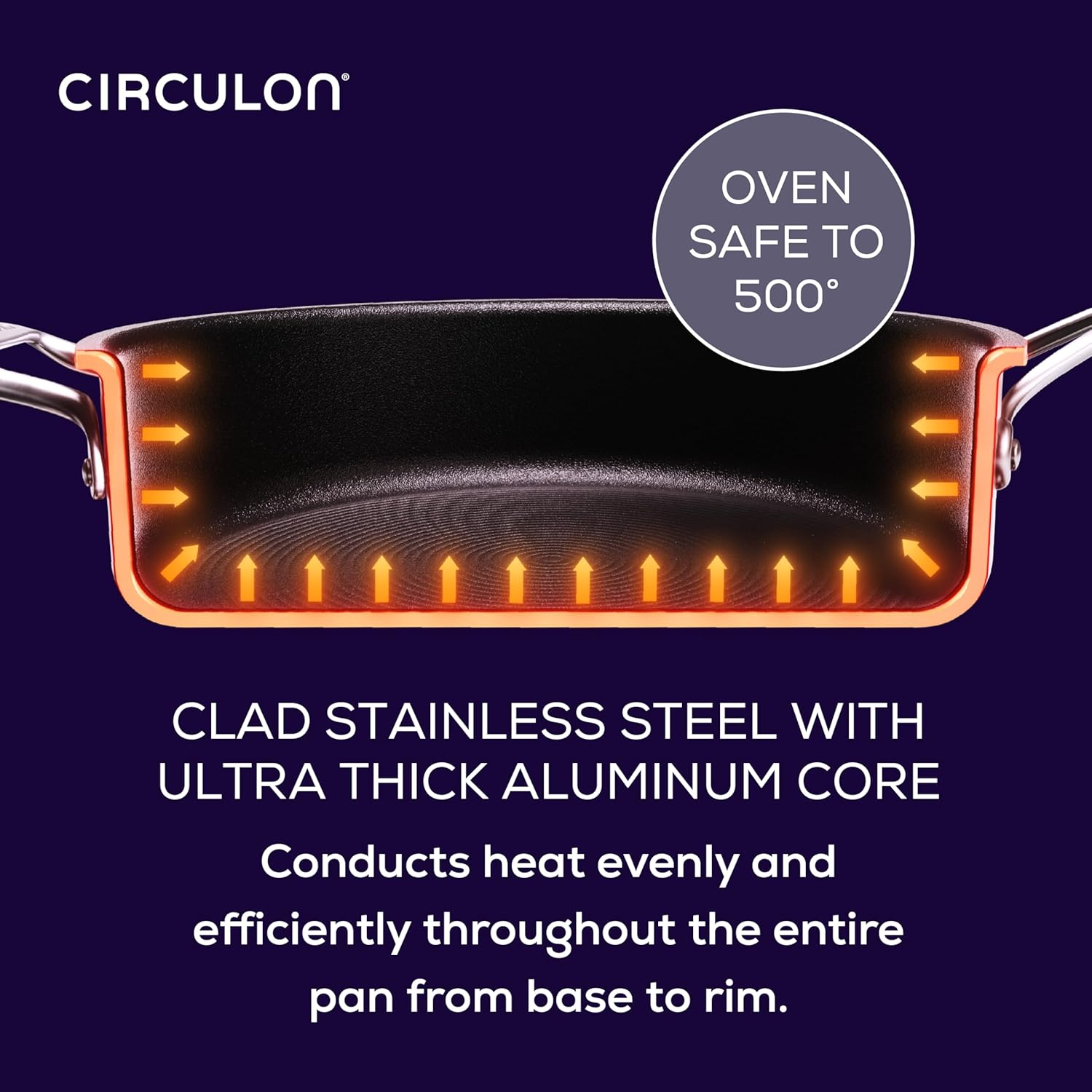 Circulon C1 Series Clad Stainless Steel with ScratchDefense Technology Cookware Nonstick Induction Saucepan with Lid, Metal Utensil Safe, 3 Quart - Polished Stainless Steel