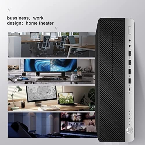 HP Elitedesk 800 G3 SFF Desktop PC - Intel i7-6700,32GB DDR4,1TB NVMe SSD + 2TB HDD, AX200 Wi-Fi 6,Dual 24-Inch Monitors, Wireless Keyboard and Mouse,Win 11 Pro (Renewed)