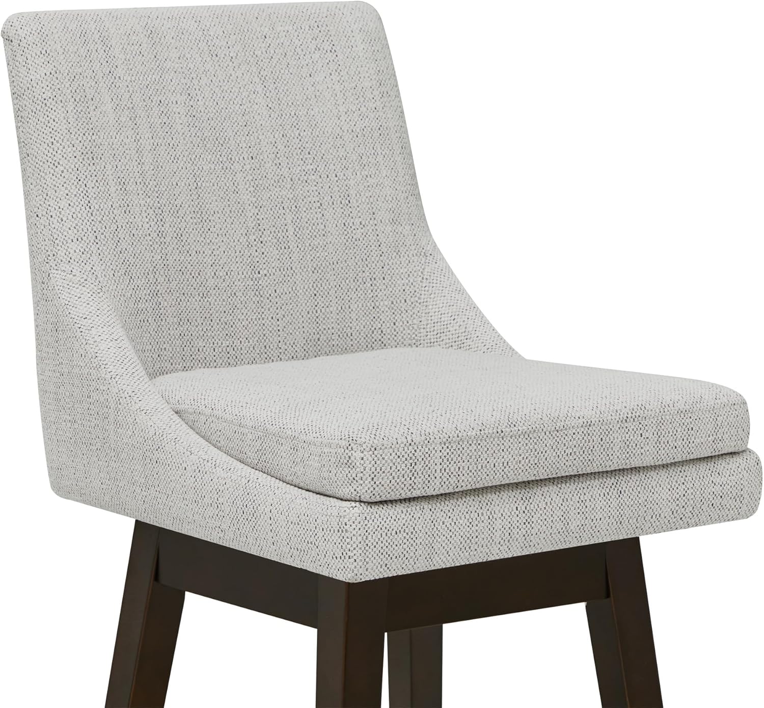 CHITA Bar Height Swivel Barstool with Back Set of 2, FSC Certified Upholstered Bar Stool, 30.7" H Seat Height, Fabric in Ivory