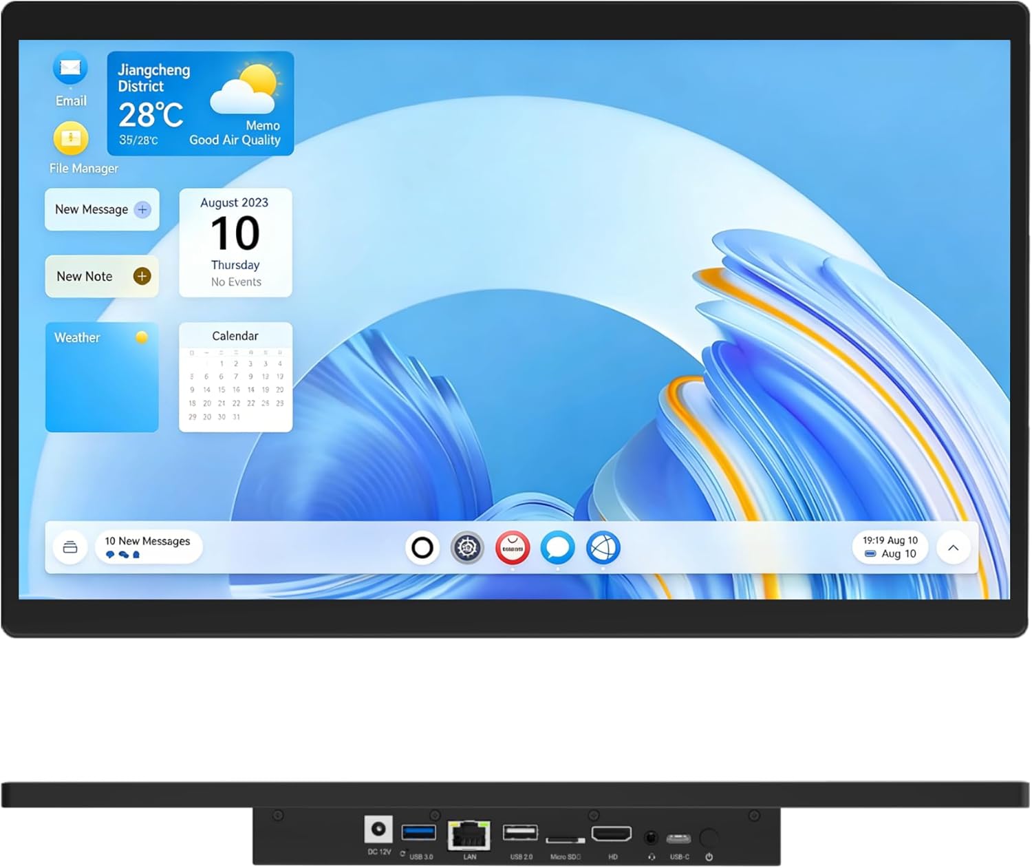 15.6" All-in-One Panel PC Industrial Computers, Android 12 Fanless Tablet RK3399 4GB RAM/64GB ROM, Embedded Touchscreen Computer HDMI 2.0 WiFi 5 Bluetooth 4.2 for Office/Automation/Kiosk/Bar/Warehouse