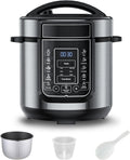 6 Qt Electric Pressure Cooker 9-in-1, 14 Presets Instant Multi-Function Pot, Slow Cooker, Rice Cooker, Cake Maker, Non-Stick, Stainless Steel