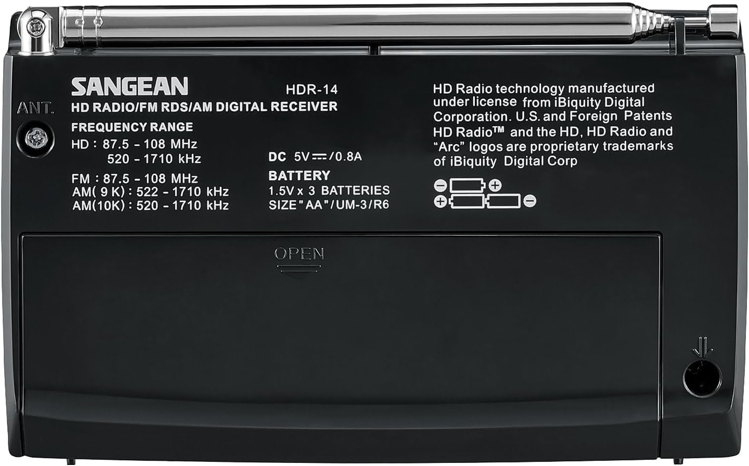 Sangean HDR-14 HD Radio/FM Stereo/AM Portable Radio,