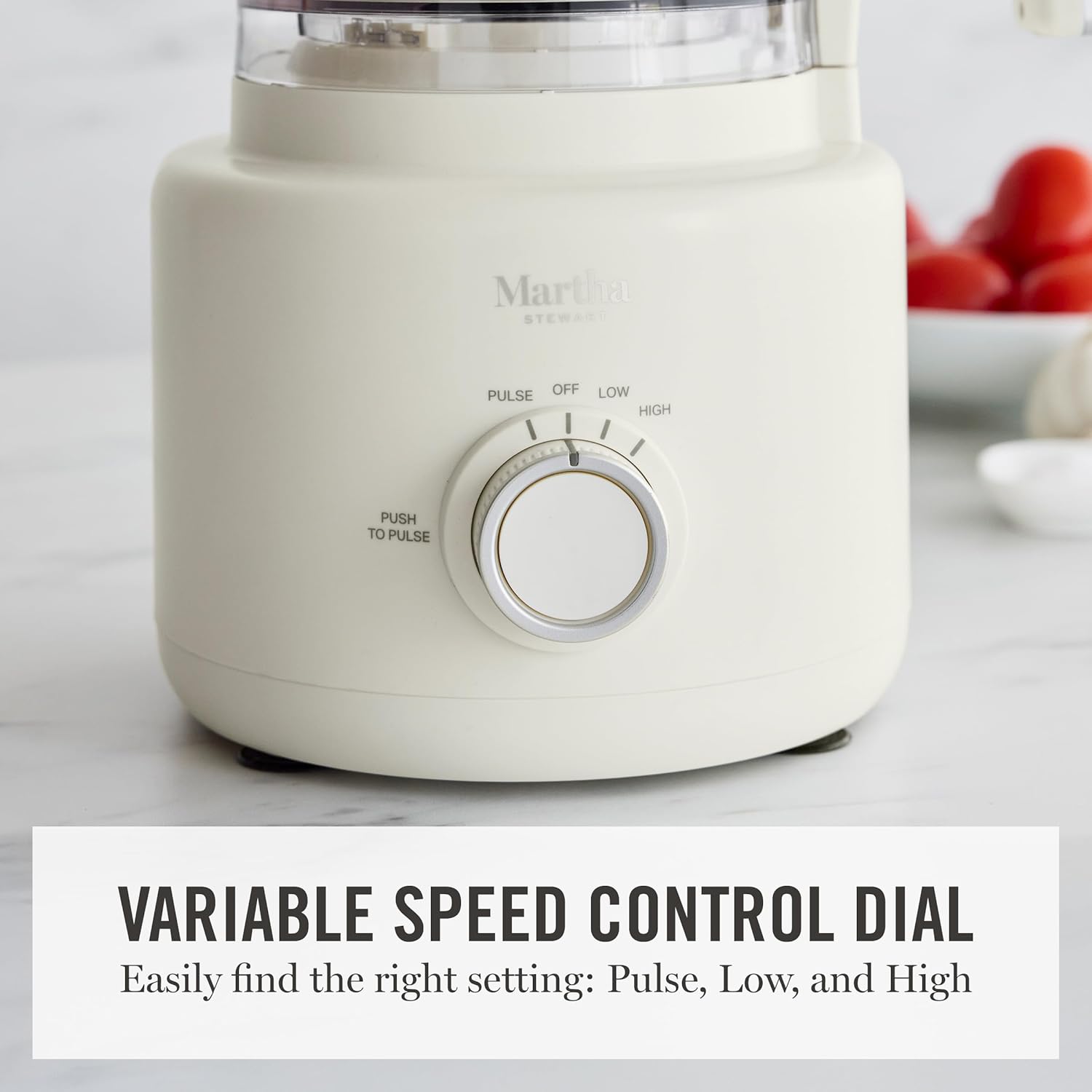 Martha Stewart Food Processor, 10-Cup Electric Chopper for Slicing, Shredding, Mincing and Puree, BPA-Free Twist & Lock Bowl, 3 Multipurpose Blades, Variable Speed Dial, Wide Feed Chute, Linen White