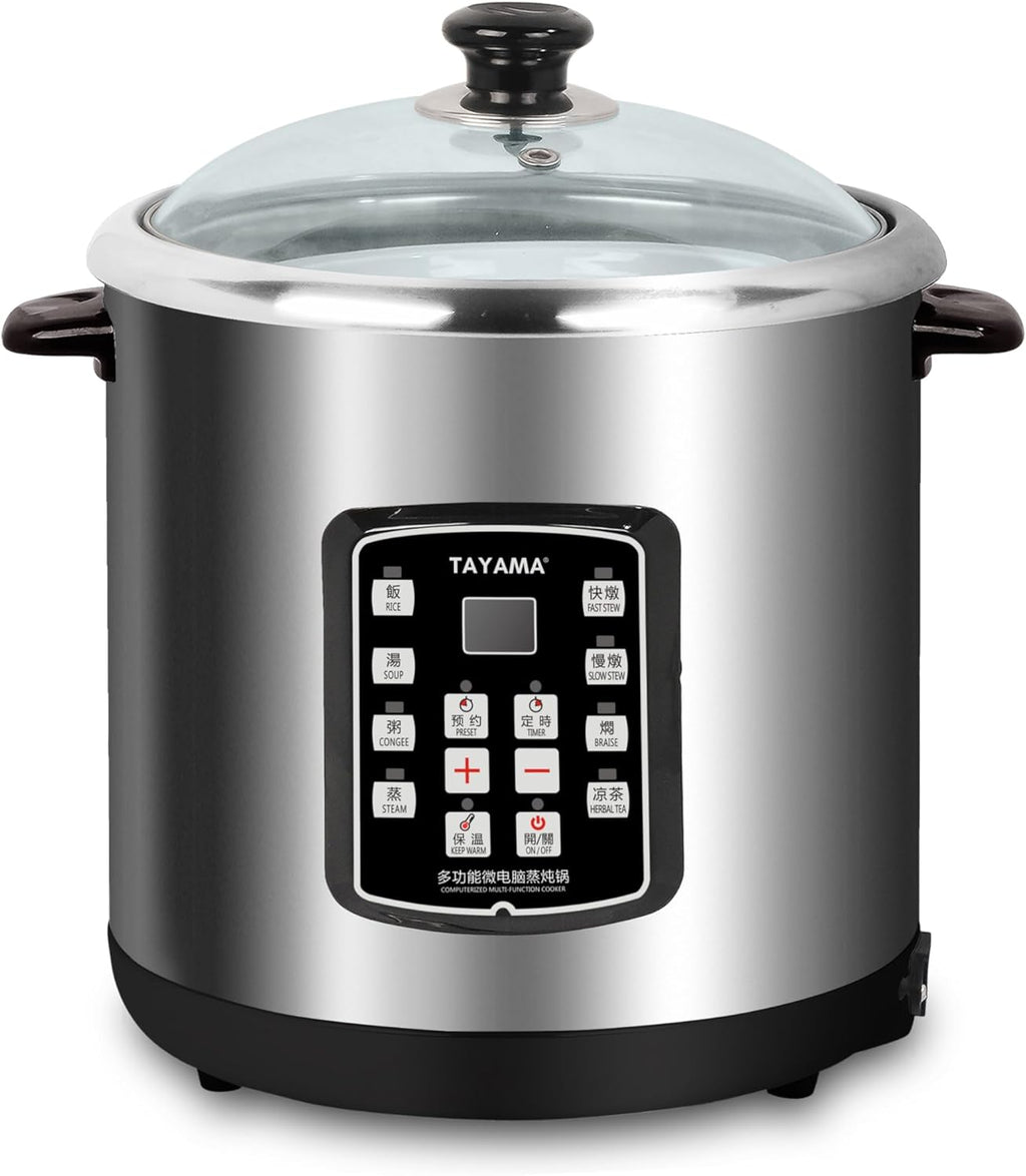 TAYAMA 8-in-1 Multi-Functional Stainless Steel Electric Stew Cooker 10 Liter