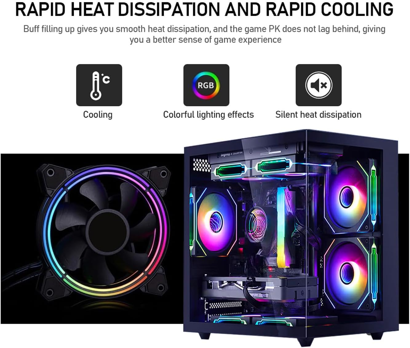 suevery Prebuilt Gaming Desktop Computer 16G Memory 512G SSD Ryzen5 6Cores 3.6G Up to 4.1G 4G Graphics Card WiFi 6 Bundle Gamer Tower Streaming PC (Black, Ryzen5-16G-512G-RX560 4G)