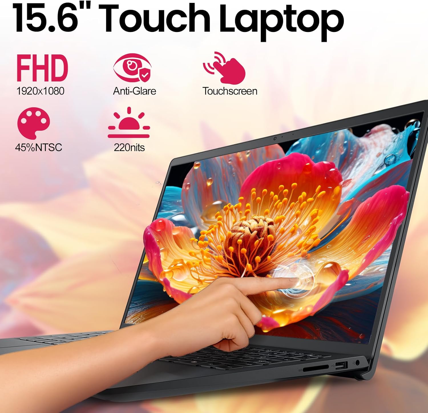 Dell 15 Touchscreen Laptop, Intel 10-Core i5-1334U (Beat i7-1250U) 15.6" FHD IPS Anti-Glare Display Business Laptop, 20GB RAM & 512GB SSD, Lifetime Windows 11 Pro with AI Copilot