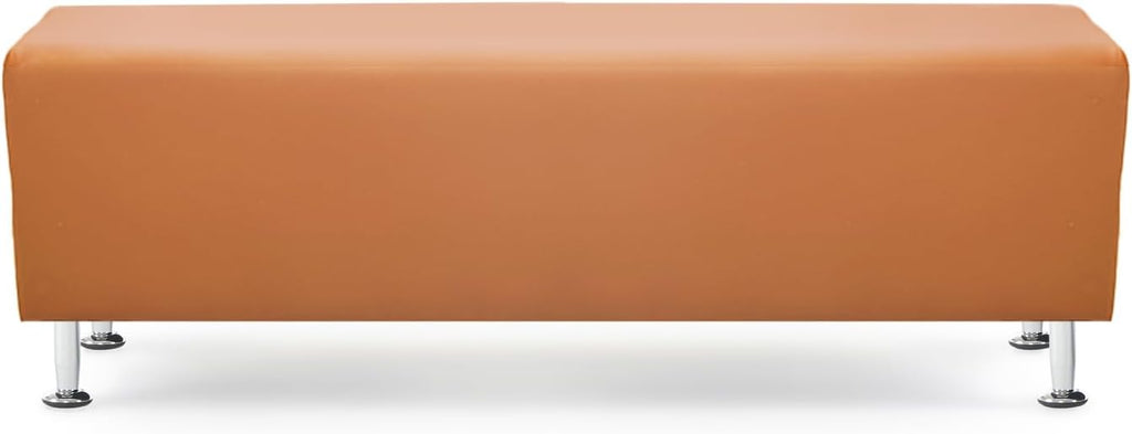 OmySalon Waiting Room Bench Seating Faux Leather, 53.9'' Office Guest Chair Reception Chair, Lobby Furniture for Conference Room Beauty Salon Barbershop Small Space