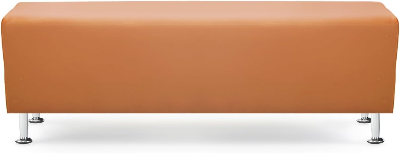 OmySalon Waiting Room Bench Seating Faux Leather, 53.9'' Office Guest Chair Reception Chair, Lobby Furniture for Conference Room Beauty Salon Barbershop Small Space