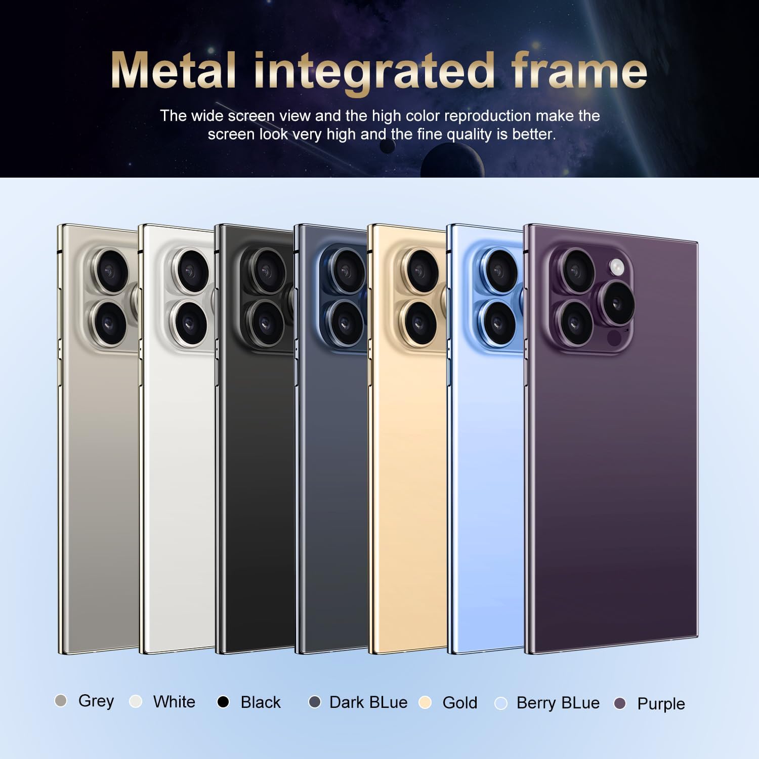 Unlocked Cell Phones Smartphones 5G Phone Android 13 Mobile Phones 8GB+256GB/7 Display/48MP+108MP Camera/6800 mAh/Dual SIM/Build-in Pen (Light Blue)