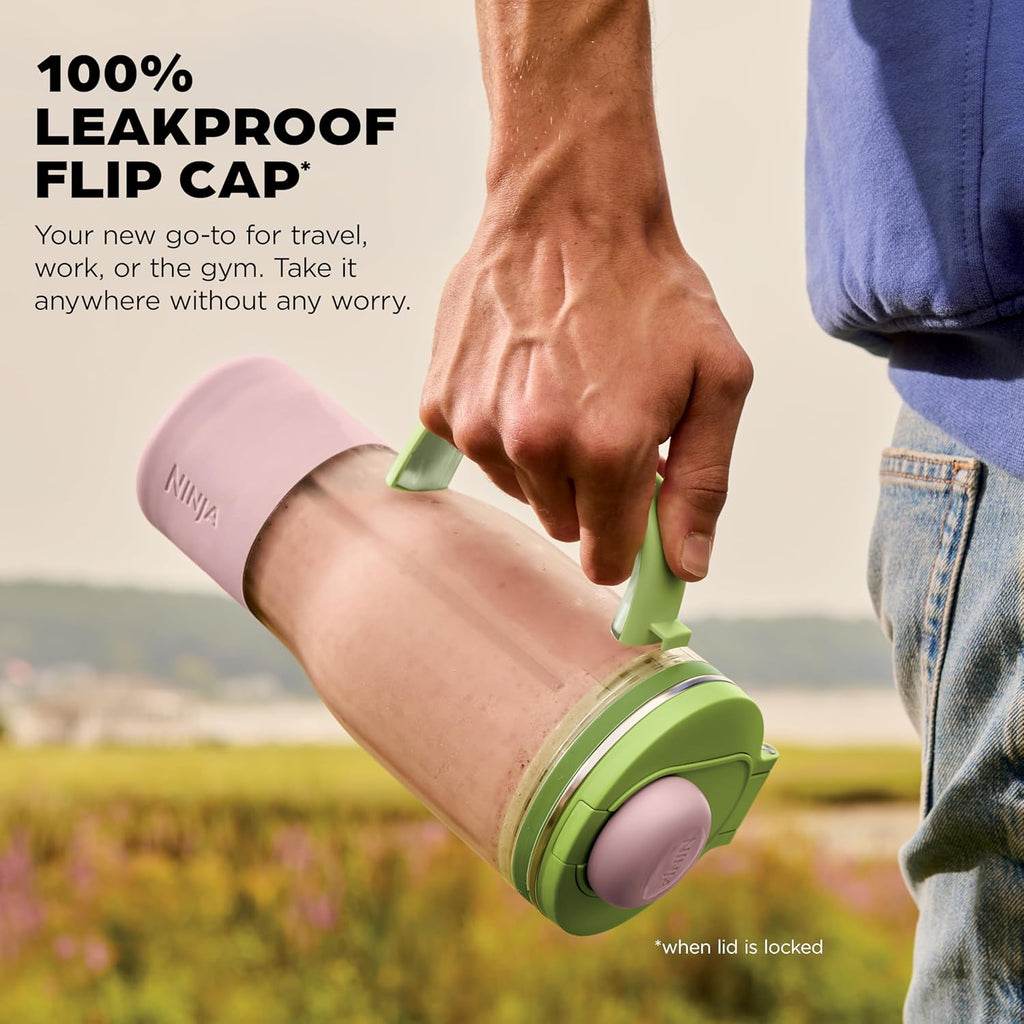 Ninja Blendboss™ | Personal Blender for Smoothies & Frozen Drinks | 26oz Travel Tumbler with LeakProof Lid, Chug Spout & Detachable Straw | Auto-iQ Technology | Watermelon Bubble Gum | DB351GN