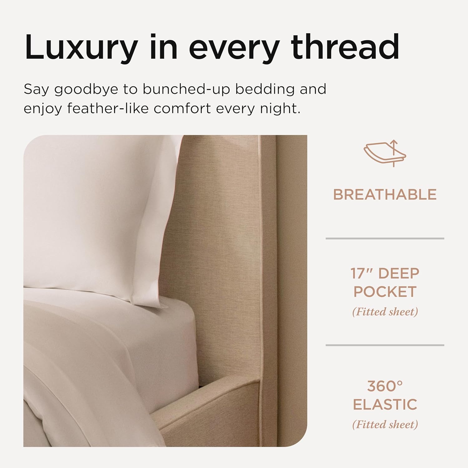 Threadmill 100% American Certified Supima Cotton Sheets King Size - 1200 Thread Count, 4Pc King Size Sheets Set, Smooth Sateen, Ultra Luxury Bed Sheets, 17" Deep Pocket King Sheet Set - White Sheets
