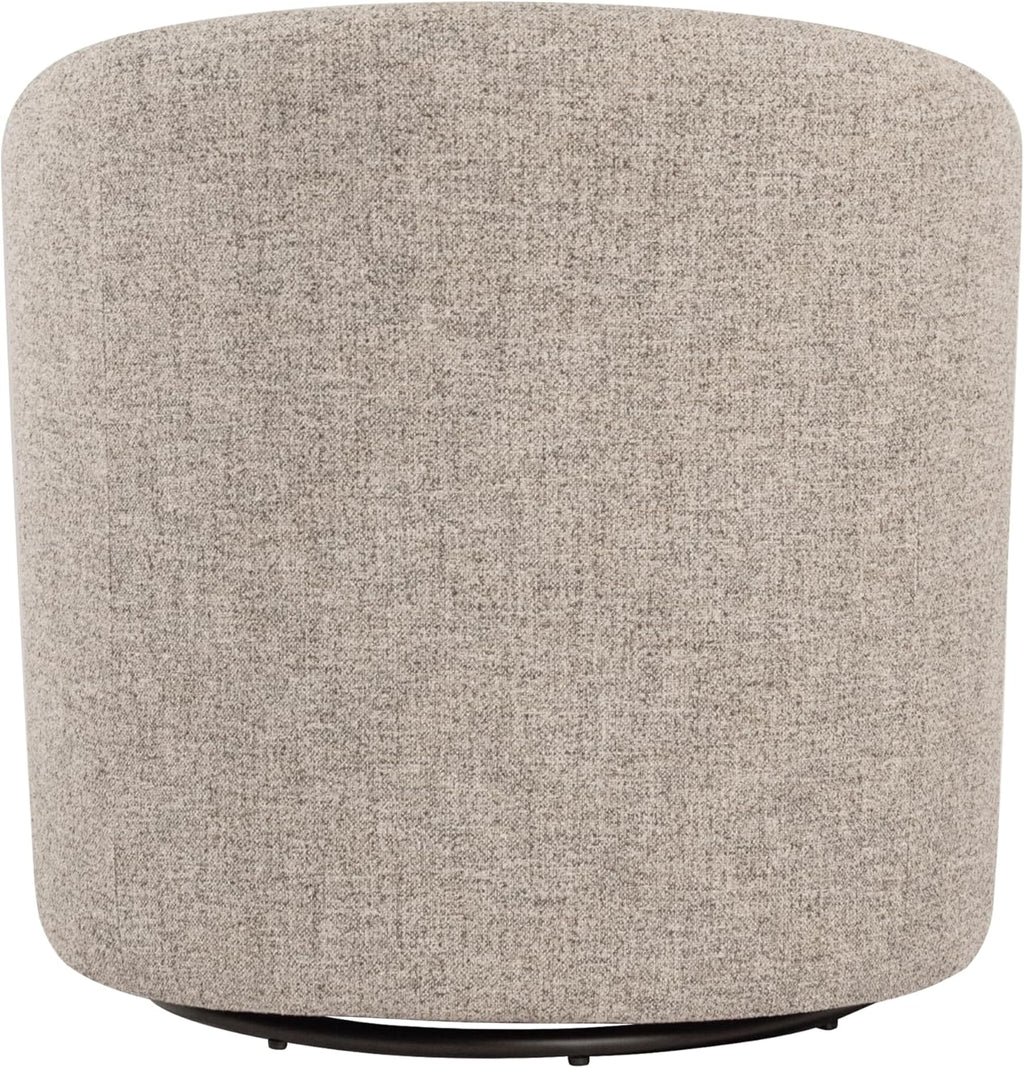 HomePop Upholstered Swivel Accent Chair, Modern Barrel Chair with 360° Swivel Base, Midtone Gray Fabric for Living Room, Bedroom, or Office