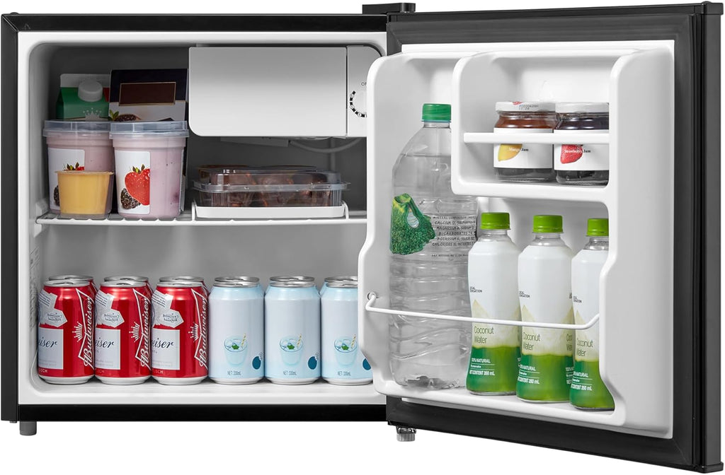 Midea WHS-65LB1 Mini Fridge, 1.6 Cu.ft Energy Star Certified Mini Refrigerator, Adjustable Thermostat, Reversible Door, Low Noise for Dorm, Office, Bedroom, Black
