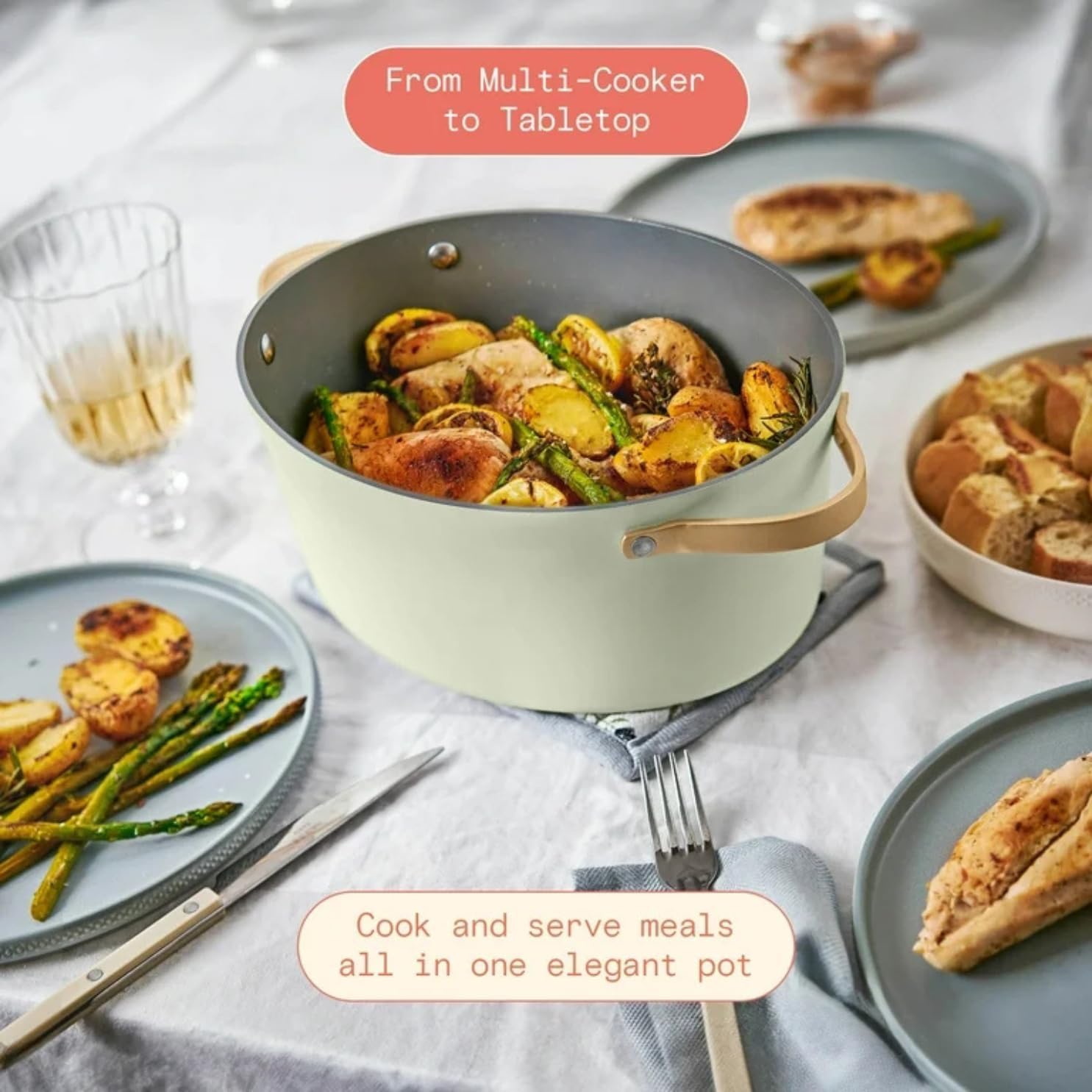 Multi-Cooker 6-Quart 10-in-1 Electric Multi Cooker, Digital Controls, Slow Cook, Steam, Sauté & Rice, Oven-Safe Nonstick Pot