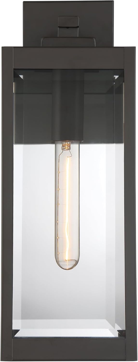 Quoizel Westover 17" Outdoor Wall Sconce, 1-Light Western Bronze with Clear Beveled Glass, E26 Base, Wet Rated