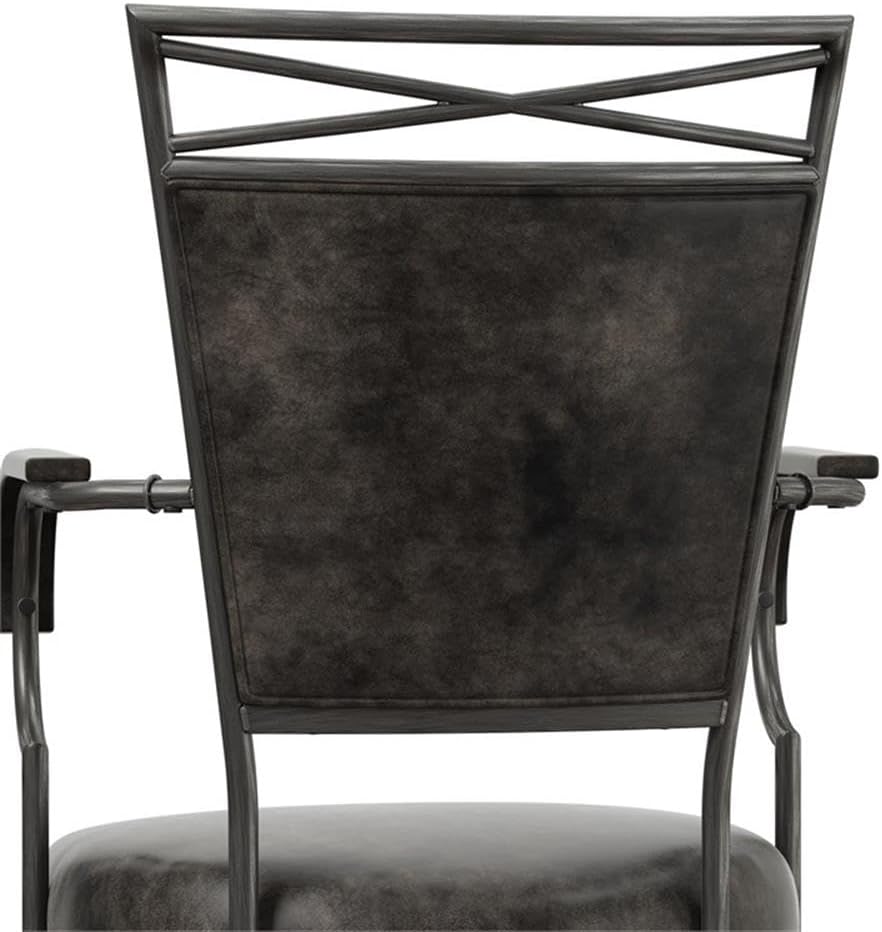 Hillsdale Bridgetown Metal Bar Height Swivel Stool, Pewter