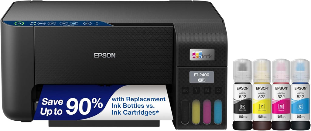 Epson® EcoTank ET-2400 Wireless Inkjet All-In-One Cartridge-Free Supertank Color Printer