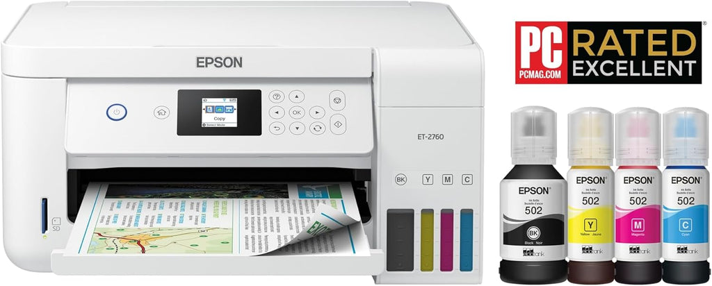 Epson EcoTank ET-2760 Wireless Color All-in-One Cartridge-Free Supertank Printer with Scanner and Copier