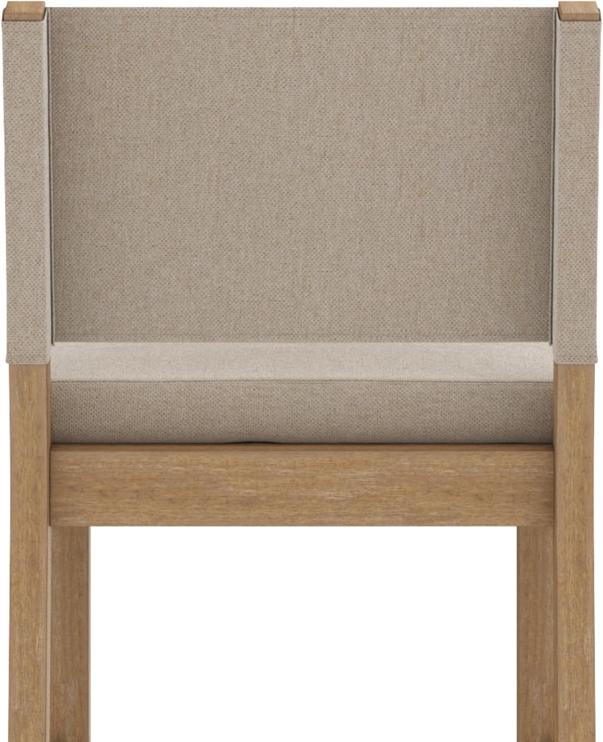 Nathan James Linus Modern Upholstered Counter Height Bar Stool with Back and Solid Rubberwood Legs in a Wire-Brushed Light Brown Finish, Natural Flax/Brown, Set of 2