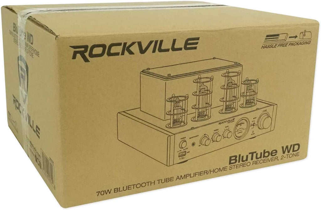 Rockville BluTube WD 70W Tube Amplifier/Home Stereo Receiver, Bluetooth, HDMI, Optical, for Audiophiles and Home Theater Enthusiasts