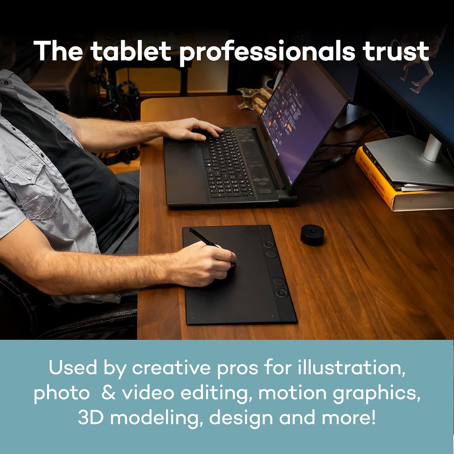 Wacom Intuos Pro Medium Bluetooth Professional Graphic Drawing Tablet with Pro Pen 3, Compatible with Mac, Windows - 2025 Edition