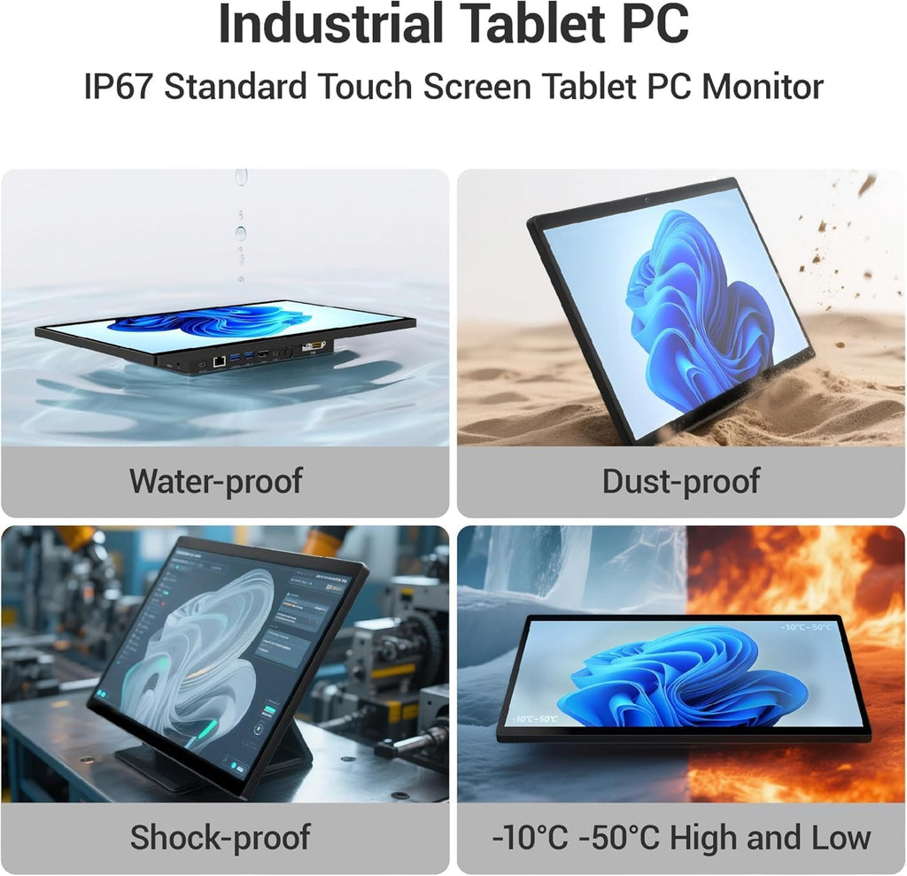 All-in-One Panel PC Industrial Touchscreen Tablet 15.6", Fanless Embedded Panel Computer Win11 Pro N5095 8GB RAM 128GB ROM, Tablet PC 1920 * 1080 IPS, 4xUSB3.0, 2xRS232, Type-C, HDMI, LAN