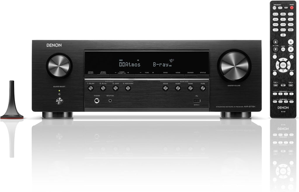 Denon AVR-S770H 7.2 Ch Home Theater Receiver - 8K UHD HDMI Receiver (75W X 7), Wireless Streaming via Built-in HEOS, Wi-Fi, Dolby TrueHD, DTS Neural:X & DTS:X Surround Sound, Bluetooth Amplifier