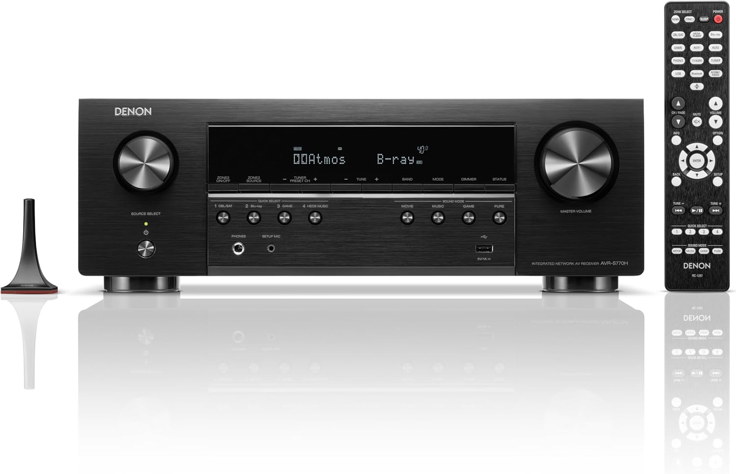 Denon AVR-S770H 7.2 Ch Home Theater Receiver - 8K UHD HDMI Receiver (75W X 7), Wireless Streaming via Built-in HEOS, Wi-Fi, Dolby TrueHD, DTS Neural:X & DTS:X Surround Sound, Bluetooth Amplifier