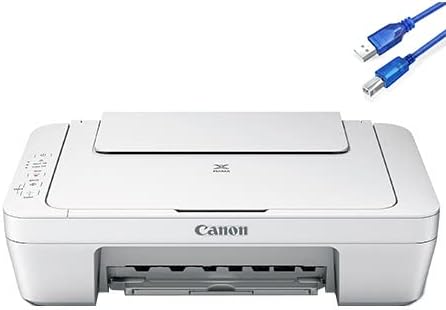 Canon All-in-One Color Inkjet Wired Printer, Print Scan Copy for Home Office, up to 60 Sheets, 600 x 1200 dpi, Portability, Lightweight, PIXMA MG2522, w/USB Cable