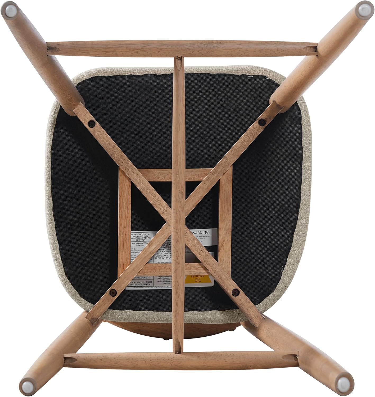 Christopher Knight Home Mundo Counter Height Bar Stools Set of 2, Fabric Upholstered Counter Stools and Curved Backrest, Rubberwood Kitchen Island Armchair with Splayed Legs, Beige + Natural