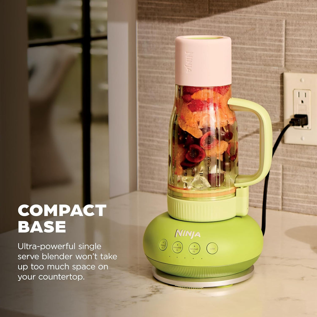 Ninja Blendboss™ | Personal Blender for Smoothies & Frozen Drinks | 26oz Travel Tumbler with LeakProof Lid, Chug Spout & Detachable Straw | Auto-iQ Technology | Watermelon Bubble Gum | DB351GN