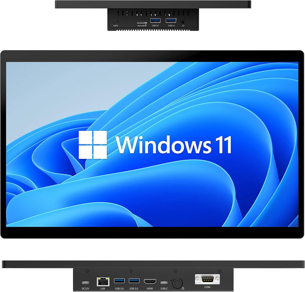 All-in-One Panel PC Industrial Touchscreen Tablet 15.6", Fanless Embedded Panel Computer Win11 Pro N5095 8GB RAM 128GB ROM, Tablet PC 1920 * 1080 IPS, 4xUSB3.0, 2xRS232, Type-C, HDMI, LAN