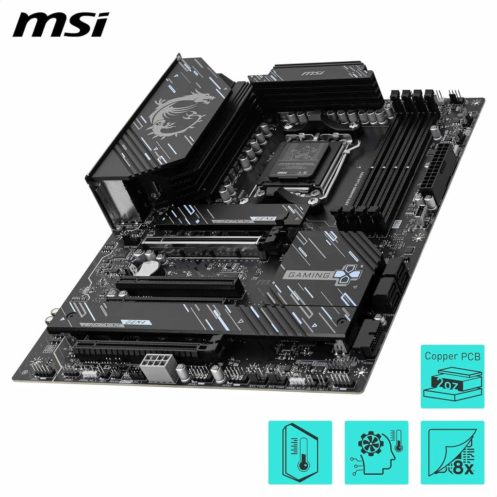 MSI X870 Gaming Plus WiFi Motherboard, ATX - Supports AMD Ryzen 9000/8000 / 7000 Processors, AM5-60A SPS VRM, DDR5 Memory Boost 8200+ MT/s (OC), PCIe 5.0 x16 & 4.0 x16, M.2 Gen5, Wi-Fi 7, 5G LAN