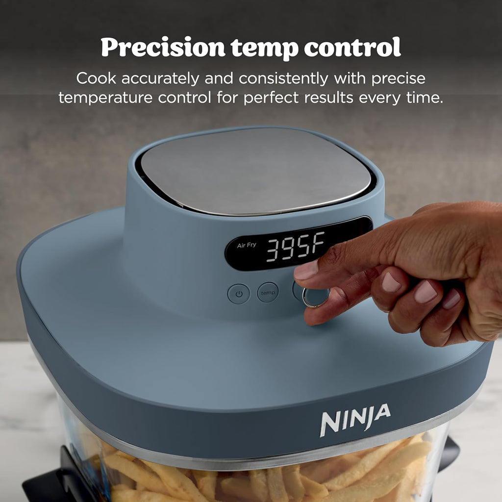 Ninja Crispi Pro 6-in-1 Glass Air Fryer | With Nontoxic, 6qt & 2.5qt Containers & Lids | Microwave, Freezer, Dishwasher Safe | 450°F Max Temp | 1800 Watt | Cyberspace | AS101CY