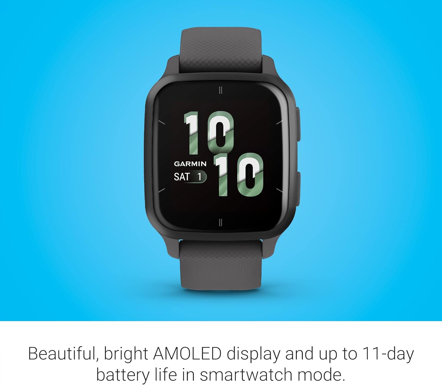 Garmin Venu® Sq 2 GPS Smartwatch - AMOLED Display, All-Day Health Monitoring, Long Battery Life, Activity & Heart Rate Tracker, Slate and Shadow Gray