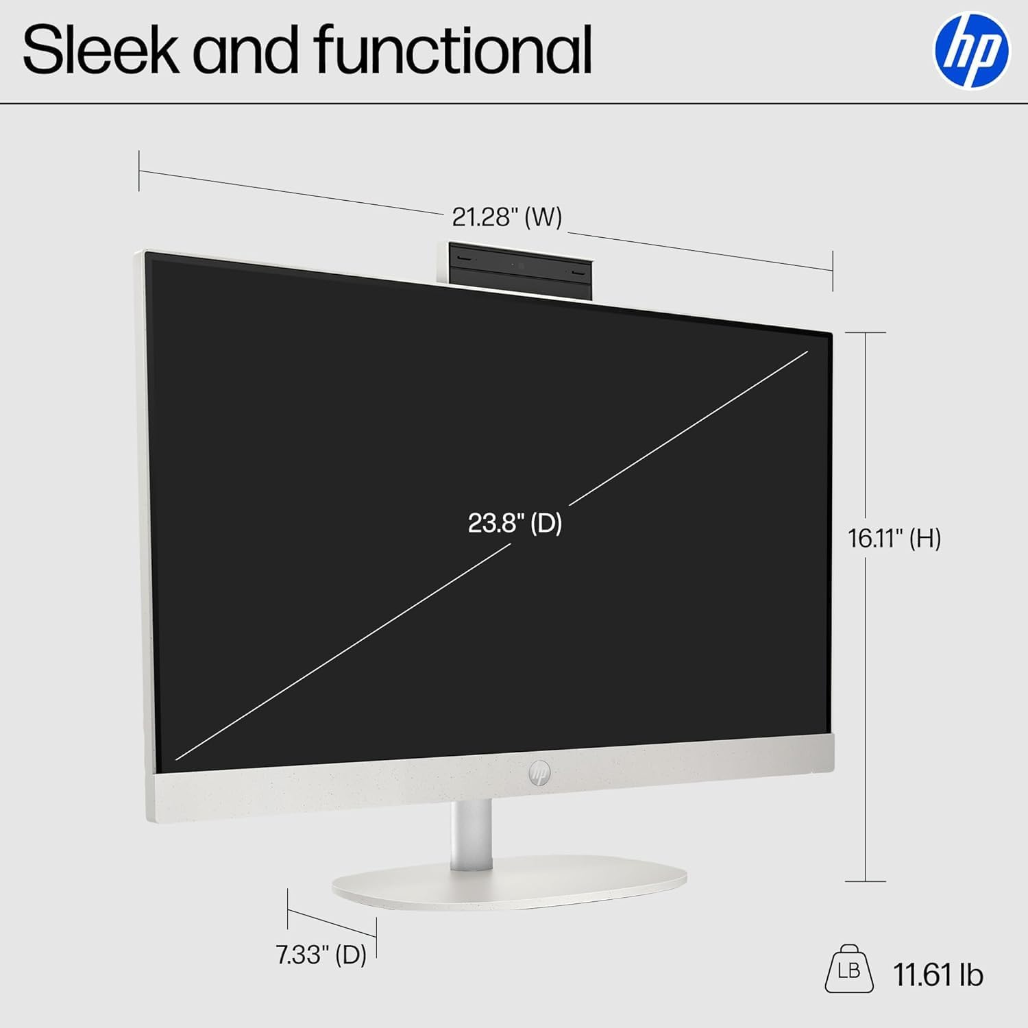 HP 24 23.8" FHD Touchscreen All-in-One Desktop Computer for Office, Latest 13th Gen Intel Octa-Core CPU (Beats i5-6360U), 16GB RAM, 512GB PCIe SSD, HDMI, Wi-Fi, Bluetooth, Business AIO, Windows 11