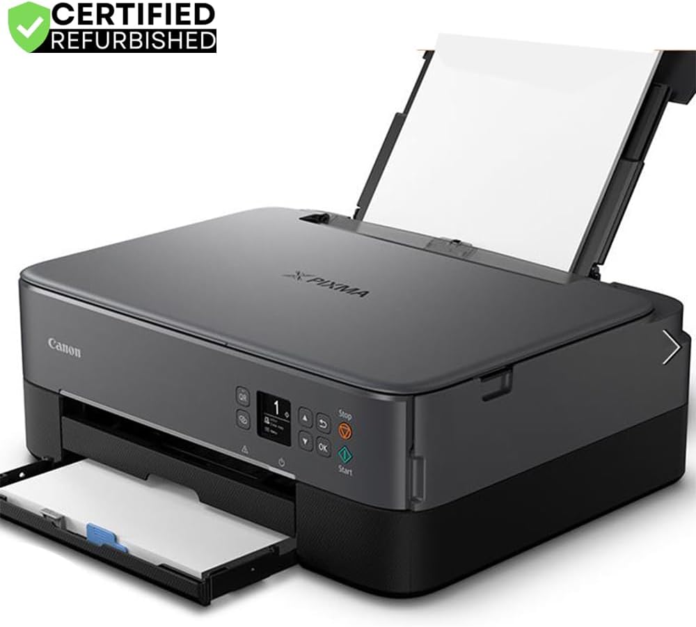 Canon PIXMA TS6420a All-in-One Wireless Color Printer with Print, Scan, Copy, Photo Print & Mobile Functions (Renewed) Bundle with DGE USB Cable + Print Like A Pro Guidebook Kit