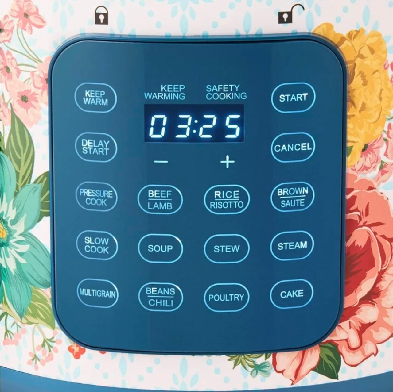 Pioneer Woman Fancy Flourish 6-Quart Pressure Cooker with Touch Control Display