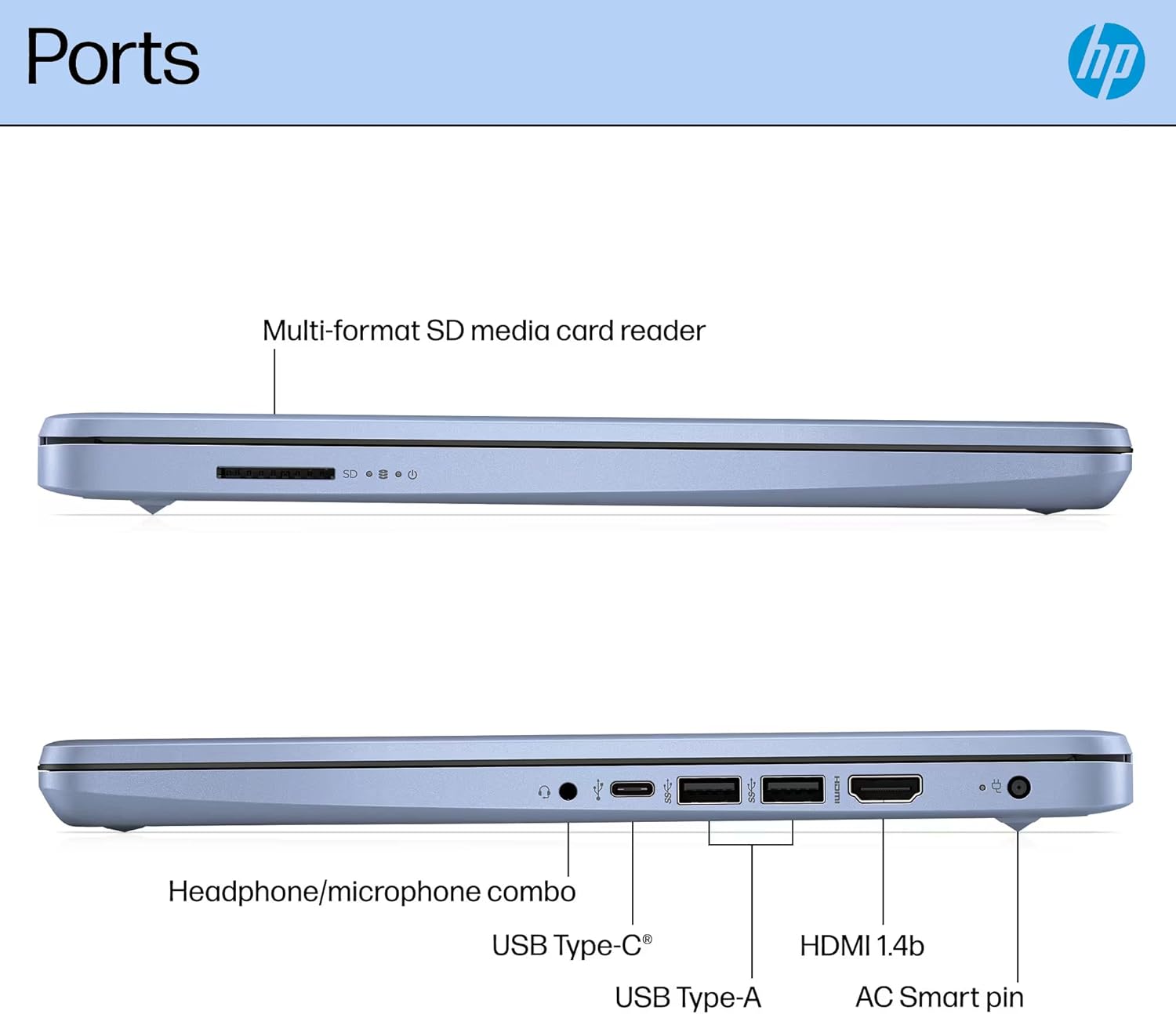 HP Ultrabook 14 Laptop Computer Business Study & Home 2025, Lifetime MS Office + Windows 11 Pro, Quad-Core Intel CPU, 8GB RAM & 628GB Storage (128GB UFS+500GB Ext), Wi-Fi 6, HubxcelAccessory, Blue