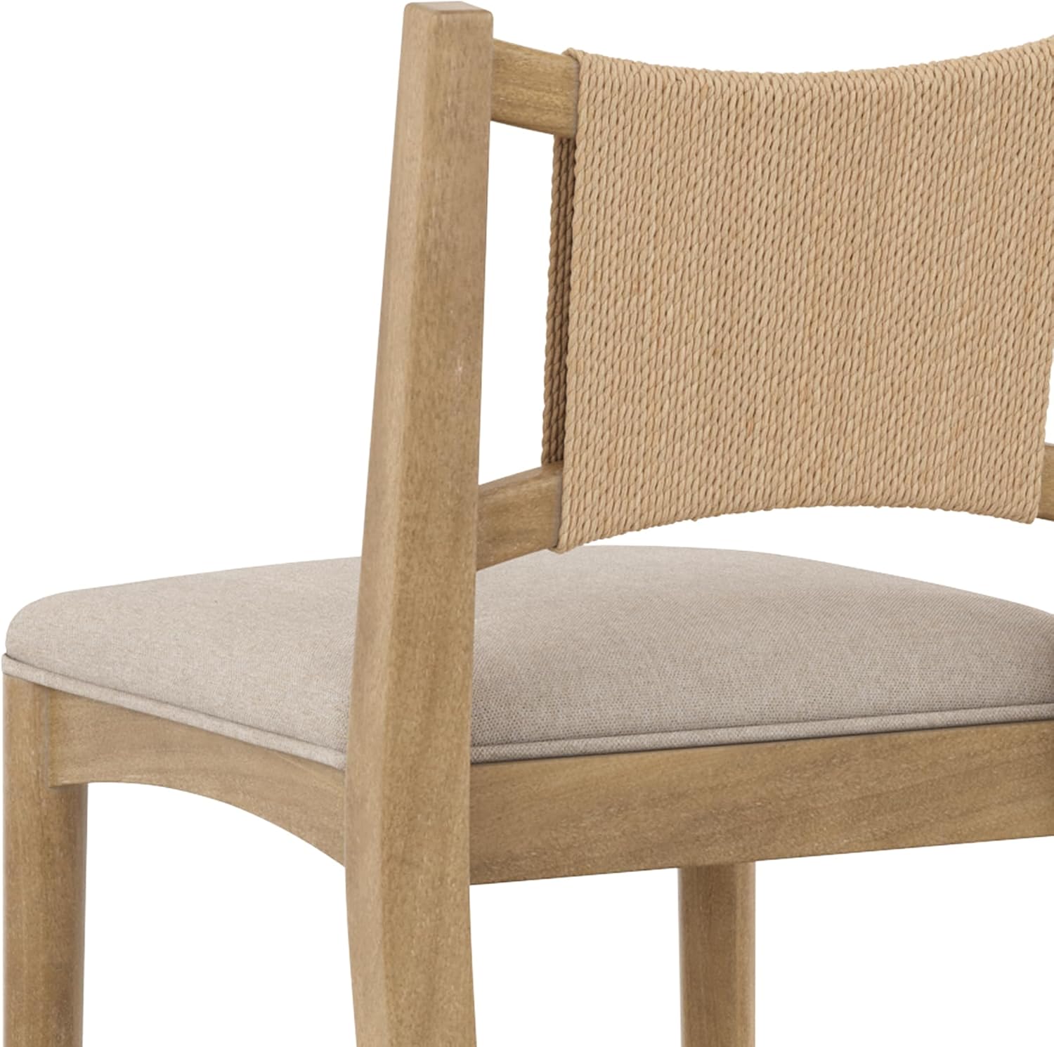 Nathan James Elodia Boho Counter Height Bar Stool with Back, Woven Seagrass Backrest and Solid Wood Frame, Light Brown