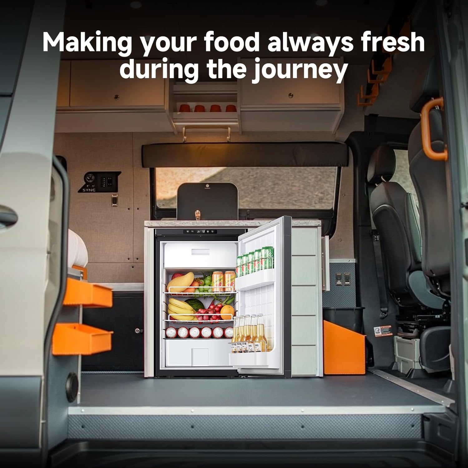 BODEGACOOLER 12-Volt Refrigerator, 83L(2.94cu.ft) RV Fridge with APP Control & Lock, Dual Zone Compressor Cooler (-4℉ ~ 46℉), 12/24V DC Portable Freezer for Truck, RV, Camping, Boat, Black
