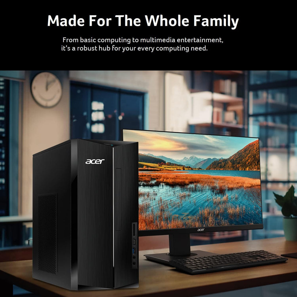 acer Aspire TC-1780-UA92 Desktop | 13th Gen Intel Core i5-13400 10-Core Processor | 8GB 3200MHz DDR4 | 512GB M.2 2280 PCIe Gen 4 SSD | SD Card Reader | Intel Wi-Fi 6E AX211 | Windows 11 Home,Black