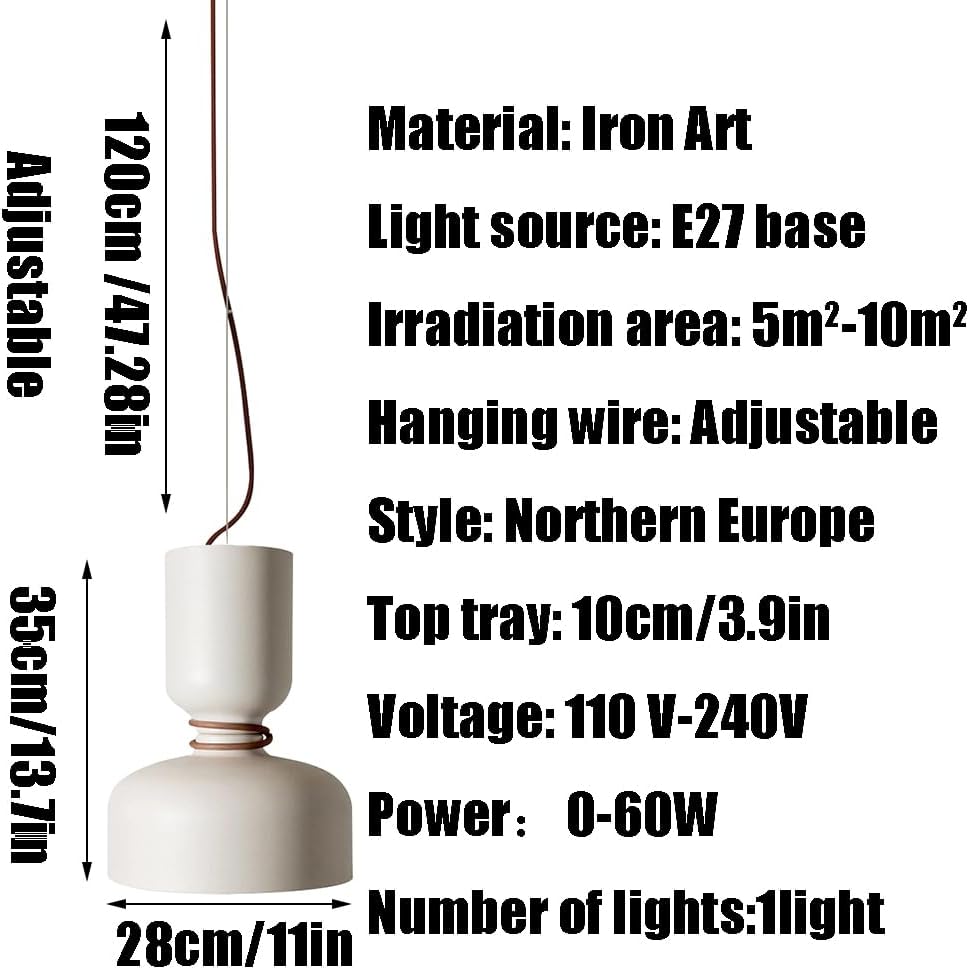 Nordic Industrial Style Hanging Lamp, Creative Personality Iron Art Chandelier, E27 Base Single Head Pendant Light, Living Room Bedroom Coffee Shop Decoration Light Fixtures