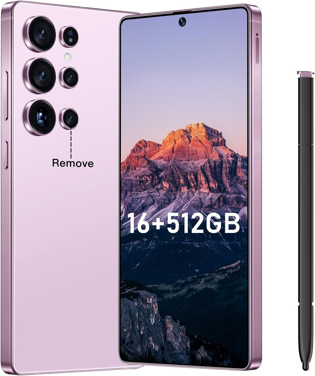 I25 Ultra Flagship Killer Smartphone - Snapdragon 8 Gen 3, 16GB+512GB, Massive 6.99" FHD+ Display, 108MP+68MP Pro Cam, 7000mAh 2-Day Battery, Android 14, Includes Stylus Pen (Pink)